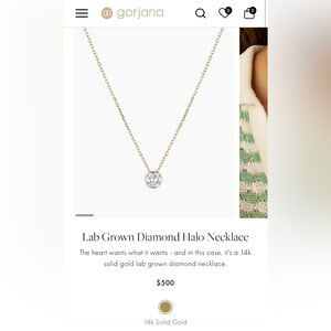 Gorjana lab grown diamond halo necklace